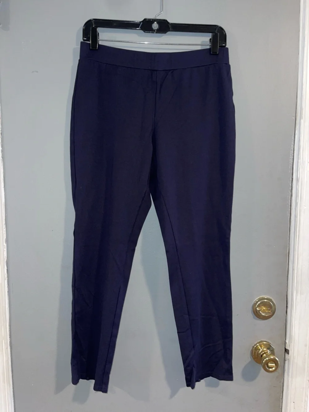Jude Connally Olivia Ponte Knit Slim Fit Back Zip Navy‎ Pants M
